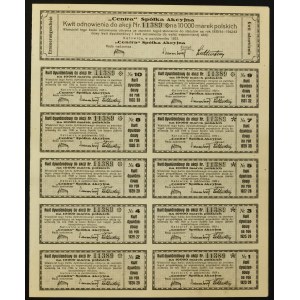 Centra S.A. dla Zawodu Cukierniczego i Piekarskiego, 10.000 mkp 1923