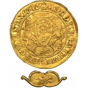 Ladislaus IV. Vasa, Dukat Danzig 1646 - SEHR RAR, fünfblättriger Zweig in Kartusche