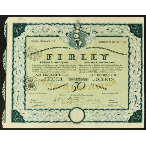 Lublin Portland Cement Factory Firley S.A., 50 zloty 1925, Em. I-IX