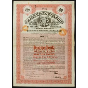 Gdańsk, Tobacco Monopoly, 500 funtów 1927, Danziger Besitz