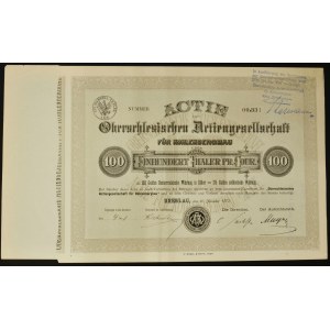 Breslau, Oberschlesische Aktiengesellschaft für Kohlenbergbau, 100 thalers 1872