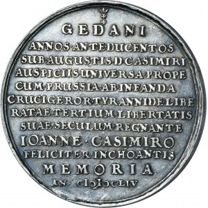 Jan II Kazimierz, Medal na 200-lecie przyłączenia Prus do Polski 1654 - RZADKI