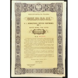 4,5 % Interný úver 1937, dlhopis v hodnote 1 000 PLN - séria B