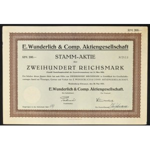 E. Wunderlich & Comp. AG, 200 marek 1925