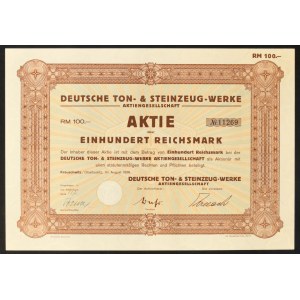 Deutsche Ton- &amp; Steinzeug-Werke AG, 100 mariek 1938