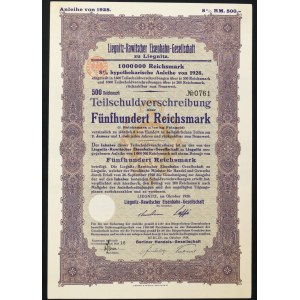 Liegnitz-Rawitscher Eisenbahn Gesellschaft, 8% dluhopis 500 marek 1928