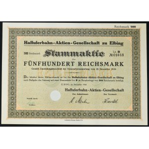 Elbląg, Haffuferbahn AG, 500 mariek 1924