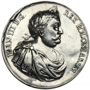 Ján III Sobieski, medaila na pamiatku víťazstva Jána III Sobieskeho v bitke pri Viedni 1683 - RARE