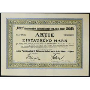 Legnica, Ceres Maschinenfabrik AG, 1 000 marks 1923