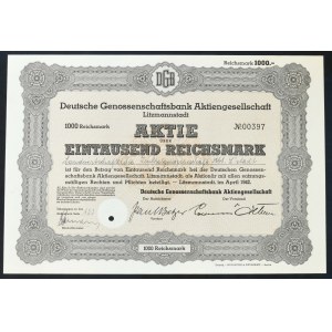 Łódź, Deutsche Genossenschaftsbank AG, 1,000 marks 1942