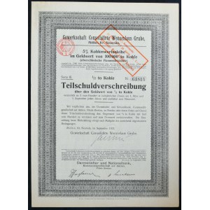 Gewerkschaft Consolidirte Wenceslaus Grube, Anleihe 1923