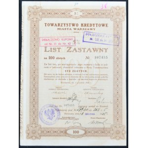 TKM Warsaw, 5% pledge letter, PLN 100