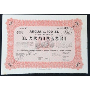 H. Cegielski S.A., 100 1929 PLN