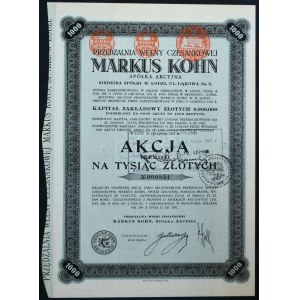 Przędzalnia Wełny Czesankowej Markus Kohn S.A., 1.000 PLN, 2.