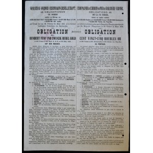 Varšavsko-vídeňská společnost pro železné cesty, 4% dluhopis 125 rublů 1894, série IX