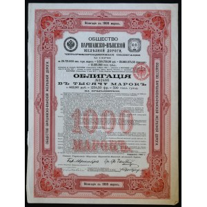 Varšavsko-vídeňská železnicová spoločnosť, 4% dlhopis 1 000 mariek 1901, séria XI