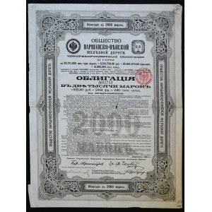 Warsaw-Vienna Iron Road Society, 4% bond 2,000 marks 1901, series XI