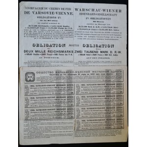 Towarzystwo Drogi Żelaznej Warszawsko-Wiedeńskiej, 4% obligacja 2.000 marek 1901, seria XI
