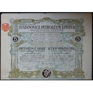 Tustanovice Petroleum Limited, 5 prioritních akcií 1907
