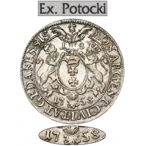 August III of Poland, 1/4 Thaler Danzig 1758 - ex. Potocki