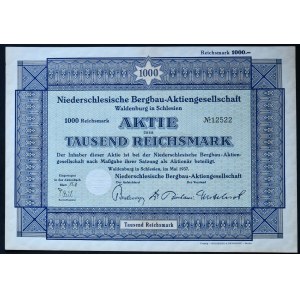 Walbrzych, Niederschlesische Bergbau AG, 1,000 marks 1937