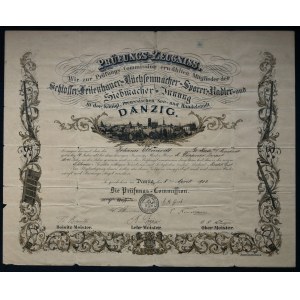 Certificate of examination for locksmith - Gdansk 1902
