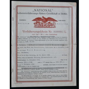National Lebensversicherungs AG, pojistná smlouva a dodatek k pojistné smlouvě 1926