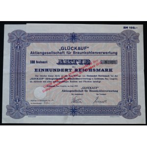 Glückauf Aktiengesellschaft für Braunkohlenverwertung, 100 marks 1937