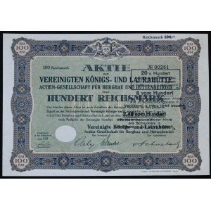 Vereinigte Königs- und Laurahütte AG, 100 marks 1928