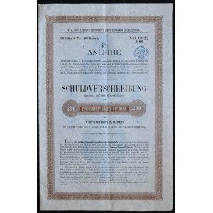 Lvov-Chernitz-Jassy Railway Company, 4% bond 200 guilders 1894