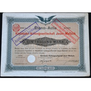 Kleinbanh AG Jauer-Maltsch, 1,000 marks 1902