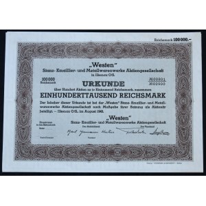 Westen Stanz- Emaillier- und Metallwarenwerke AG, 100.000 Mark 1943