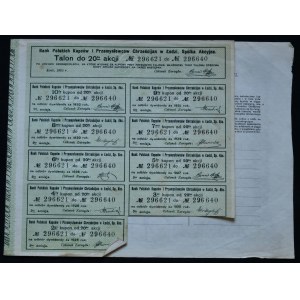 Bank of Polish Christian Merchants and Industrialists in Lodz, 20 x 500 mkp 1923, Issue V