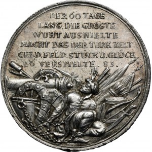 Österreich, Graf Ernst Rüdiger von Starhemberg, Medaille auf die Belagerung von Wien und den Sieg über die Türken 1683 - RARE