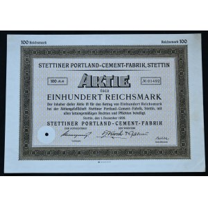 Stettin, Stettiner Portlandzementfabrik, Bestand 100 Mark 1928