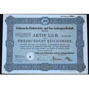 Schlesische Elektricitäts und Gas AG, 200 mariek 1927