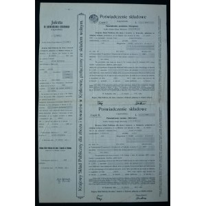 Storage certificate, Krakow 1913