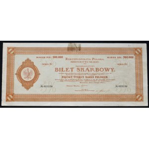 5% Tax Ticket, Series IV - 500,000 mkp 1923