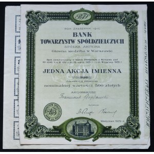 Bank Towarzystw Spółdzielczych S.A., 500 zł 1929