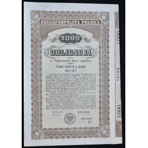 3% State Land Pension 1933 series I, bond of 1,000 zlotys