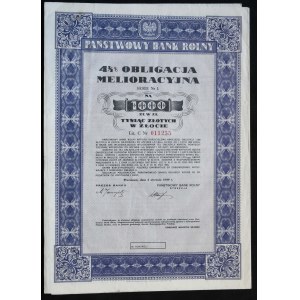 State Agricultural Bank, 4.5% land reclamation bond, PLN 1,000 1939