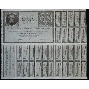 4% Staatliches Bonusdarlehen 1920, Anleihe 1.000 mkp