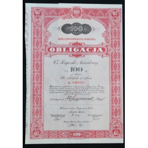 6% Pożyczka Narodowa 1934, obligacja 100 zł