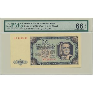 20 złotych 1948 - KD - PMG 66 EPQ