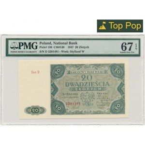 20 złotych 1947 - D - PMG 67 EPQ