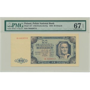 20 zlatých 1948 - CK - PMG 67 EPQ