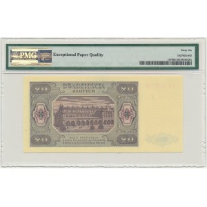 20 złotych 1948 - GW - PMG 66 EPQ - papier prążkowany