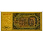 20 zlatých 1948 - GW - PMG 66 EPQ - pruhovaný papír