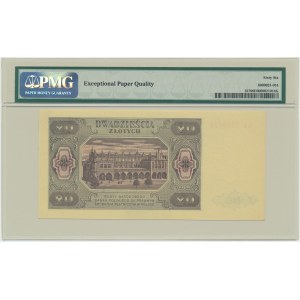 20 złotych 1948 - GT - PMG 66 EPQ - papier prążkowany