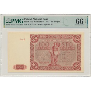 100 zlatých 1947 - A - PMG 66 EPQ - první série